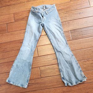 2000s Flared jeans with side slit